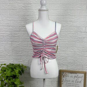 Riley James crop top pink stripes NWT